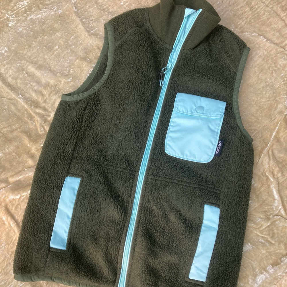 Cotopaxi Fleece Vest, Green and Aqua